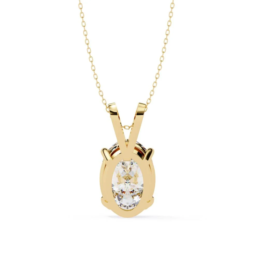 Oval Solitaire Pendant with Chain - Image 8