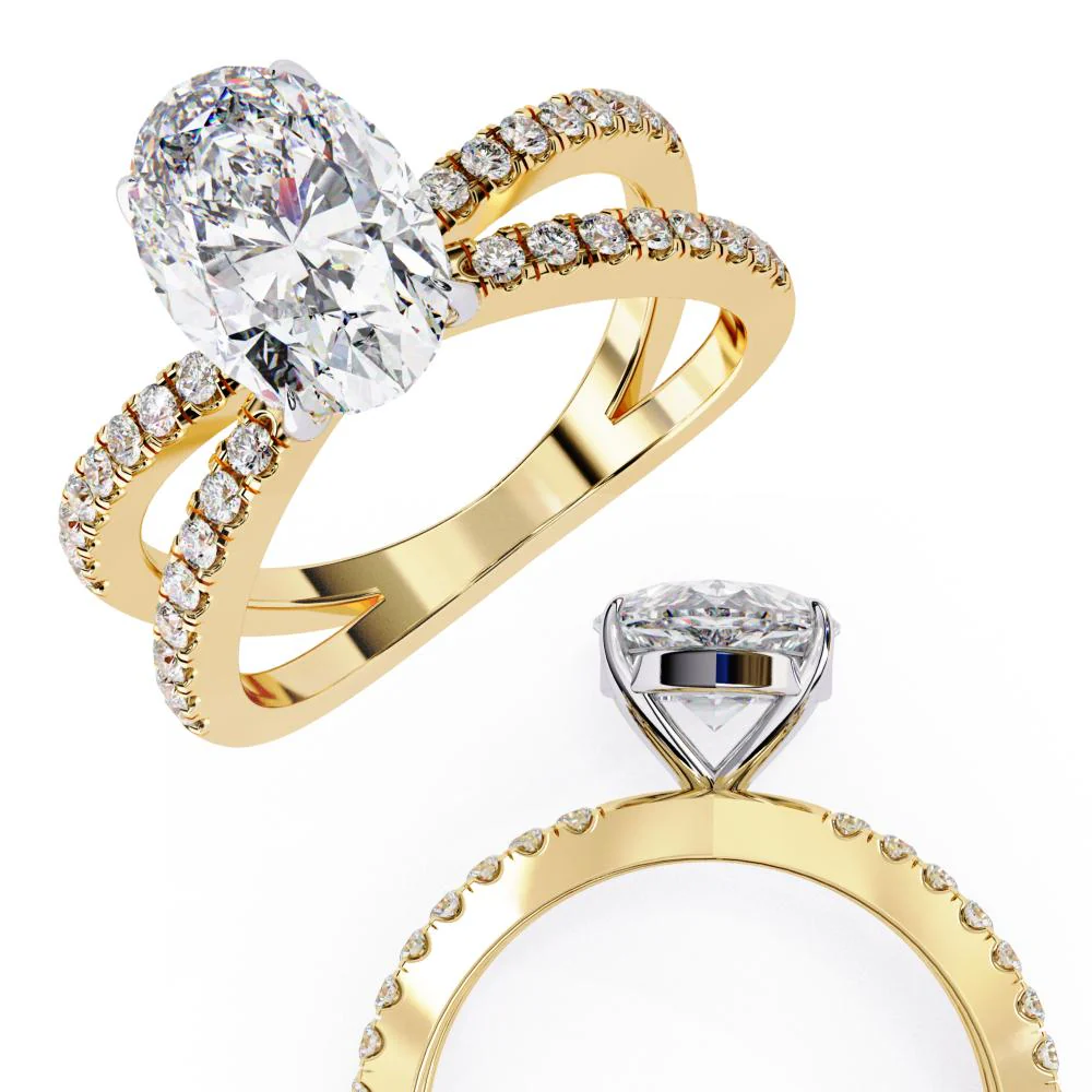 Oval Split Shank Engagement Ring - Image 8