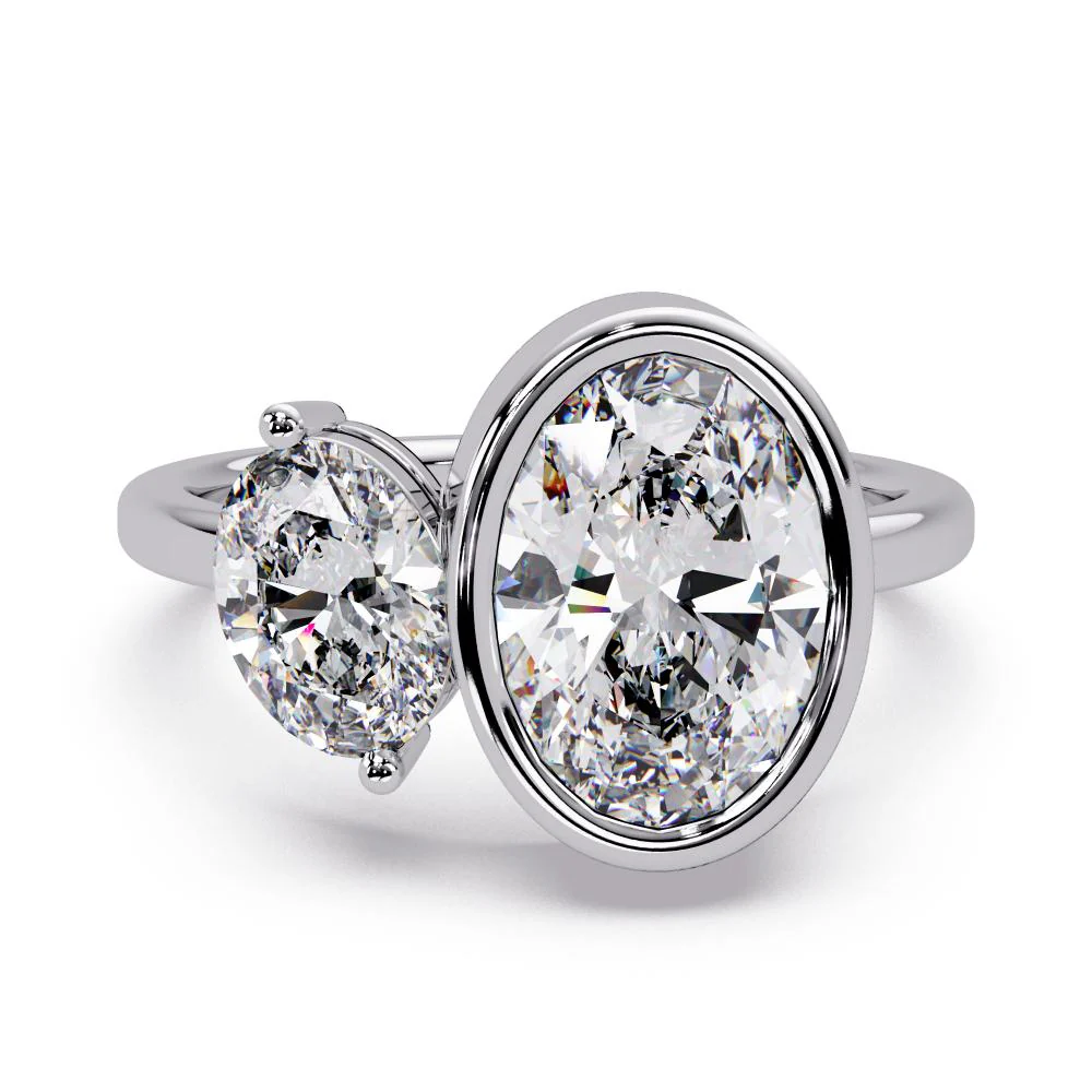Oval Toi Et Moi Engagement Ring - Image 3