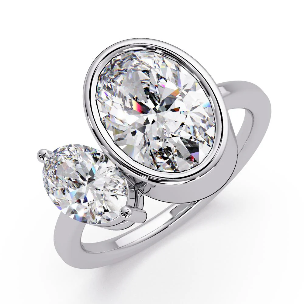 Oval Toi Et Moi Engagement Ring - Image 8