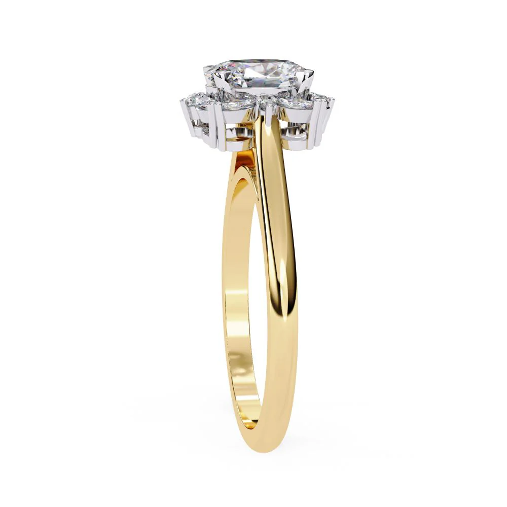 Oval with Fancy Halo Engagement Ring - Image 7