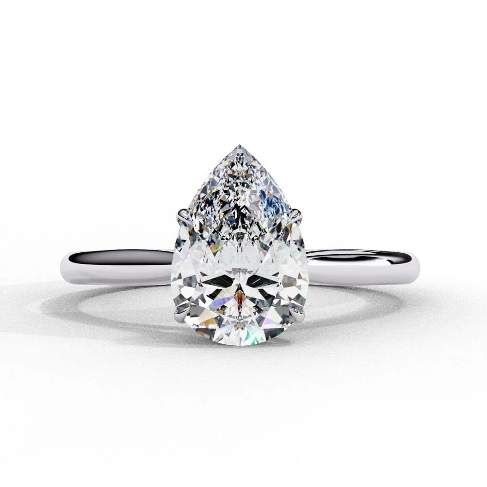 Pear 4 Claw Solitaire Engagement ring - Image 3