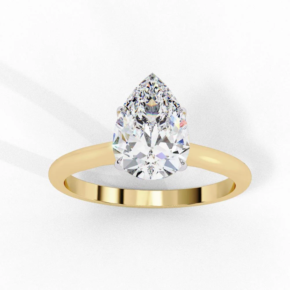 Pear 4 Claw Solitaire Engagement ring - Image 5