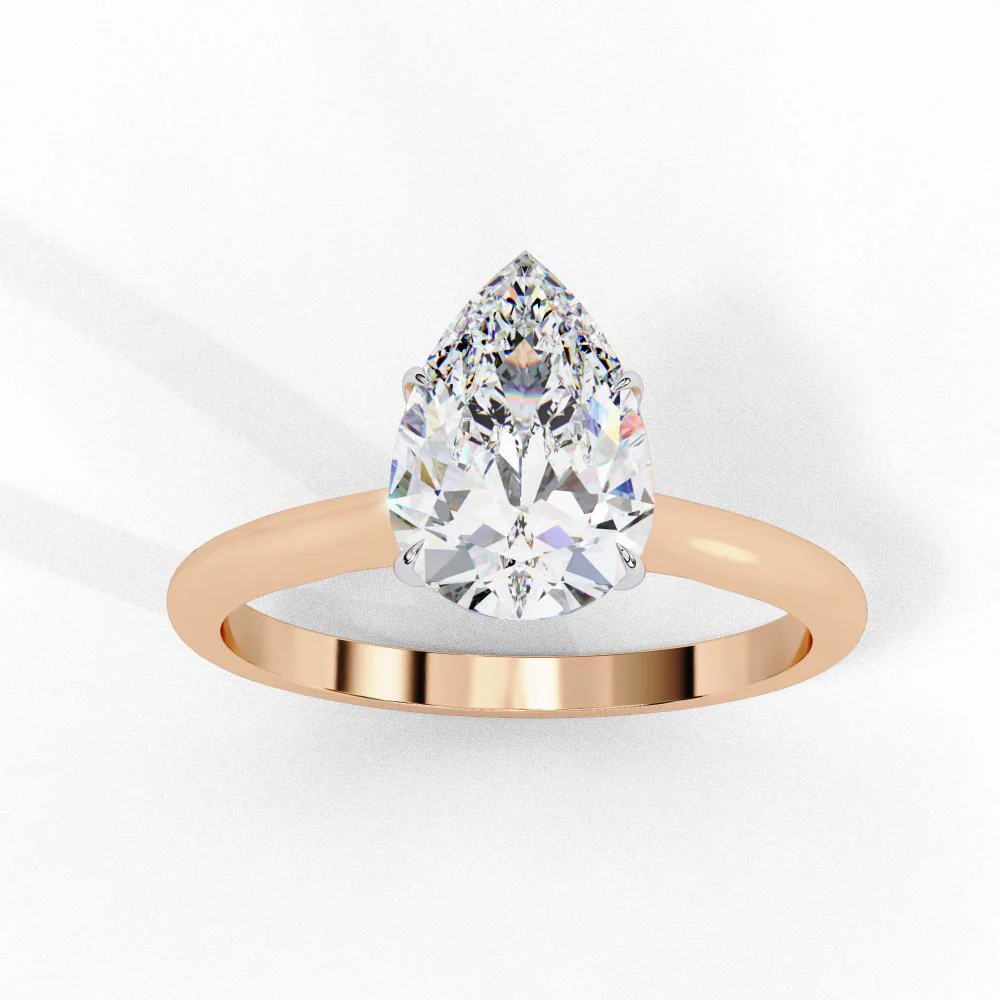 Pear 4 Claw Solitaire Engagement ring - Image 8