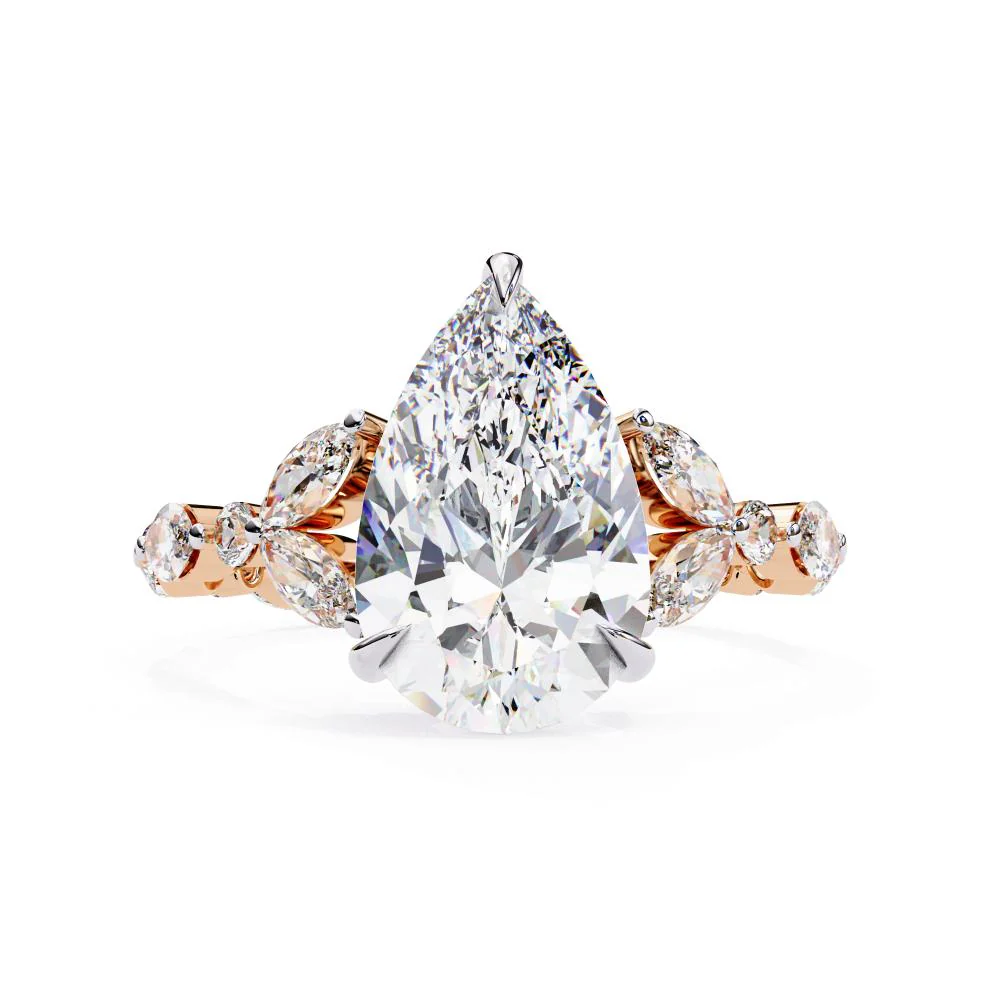 Pear Accent Stone with Full Eternity Engagement Ring - Image 2