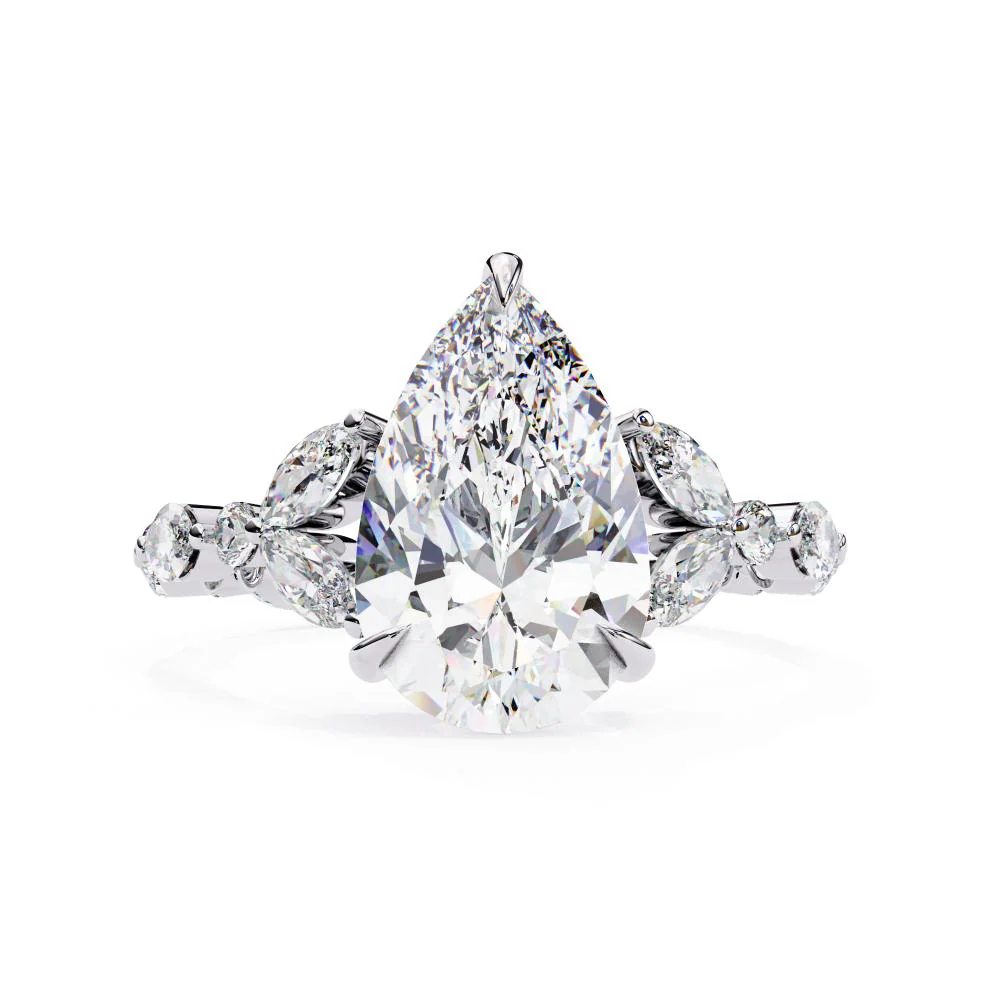 Pear Accent Stone with Full Eternity Engagement Ring - Image 3