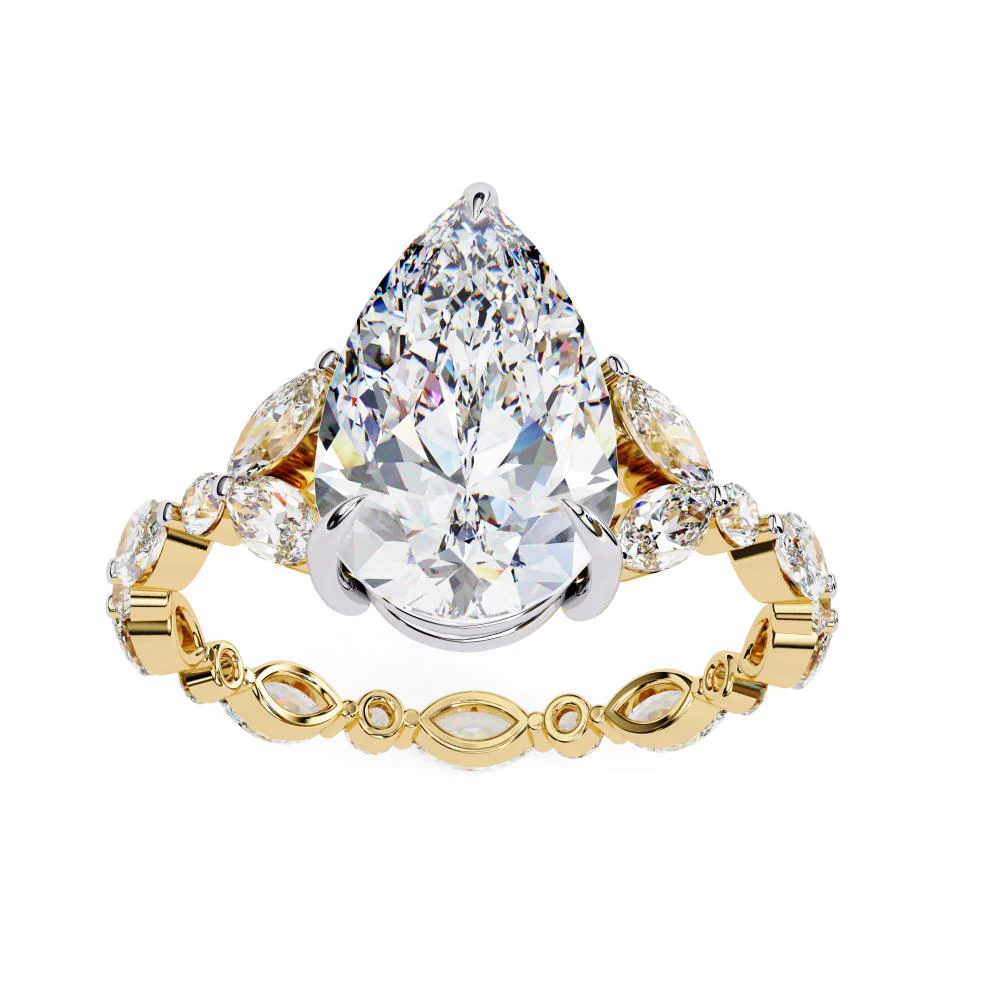 Pear Accent Stone with Full Eternity Engagement Ring - Image 5