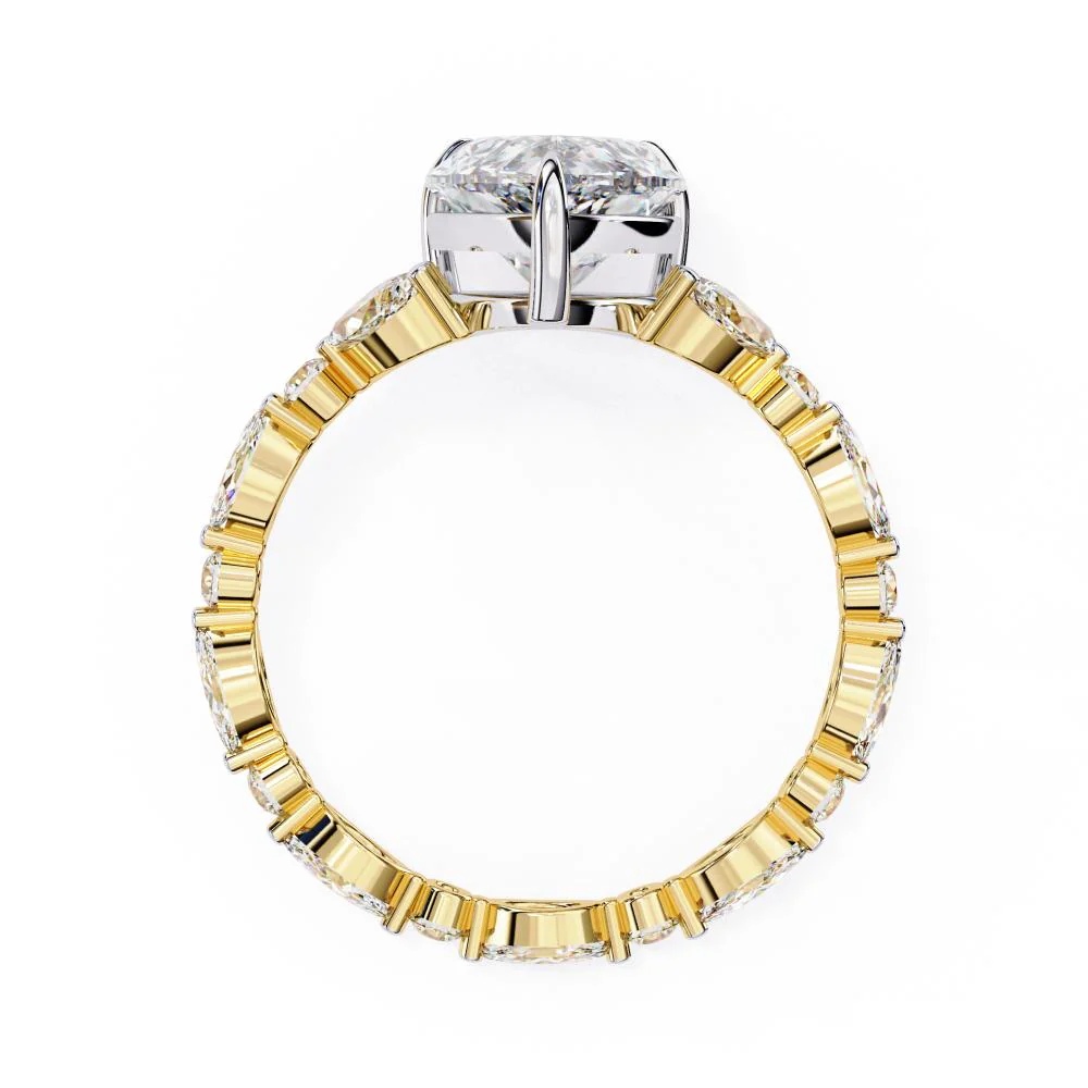 Pear Accent Stone with Full Eternity Engagement Ring - Image 6