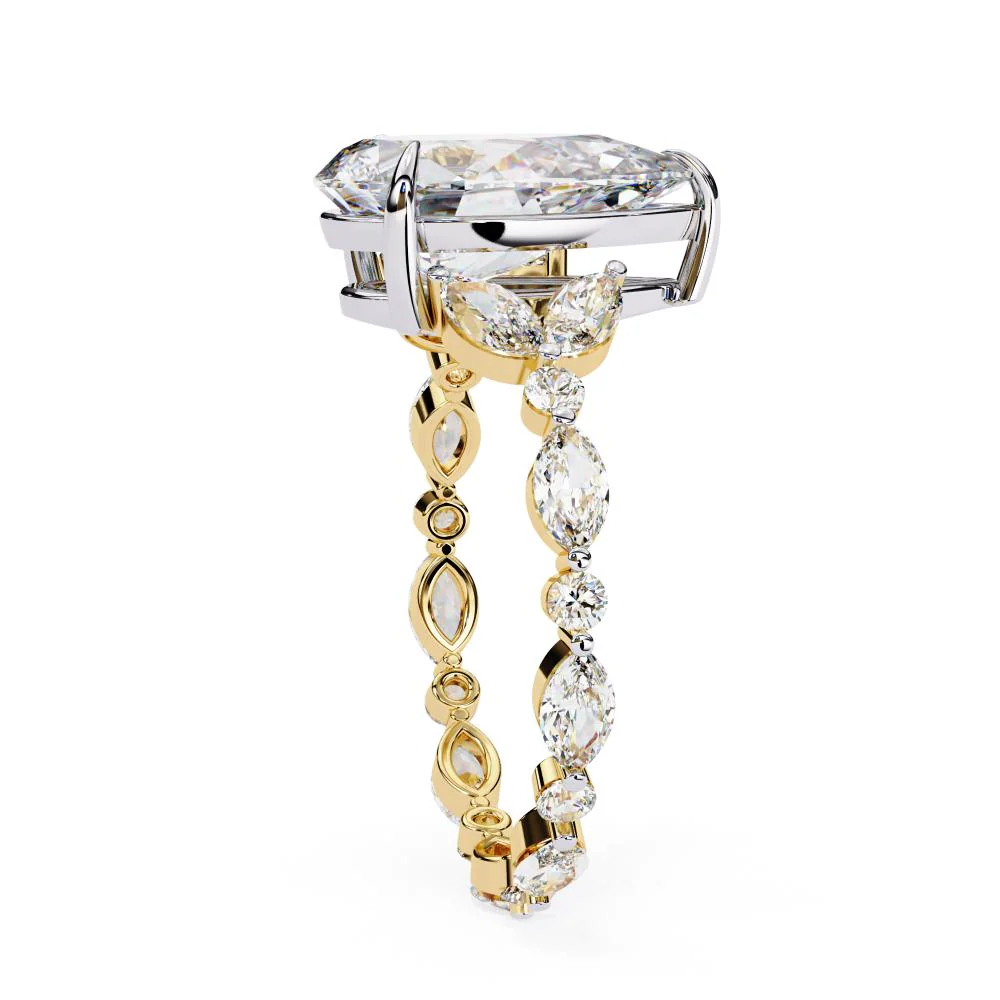Pear Accent Stone with Full Eternity Engagement Ring - Image 7