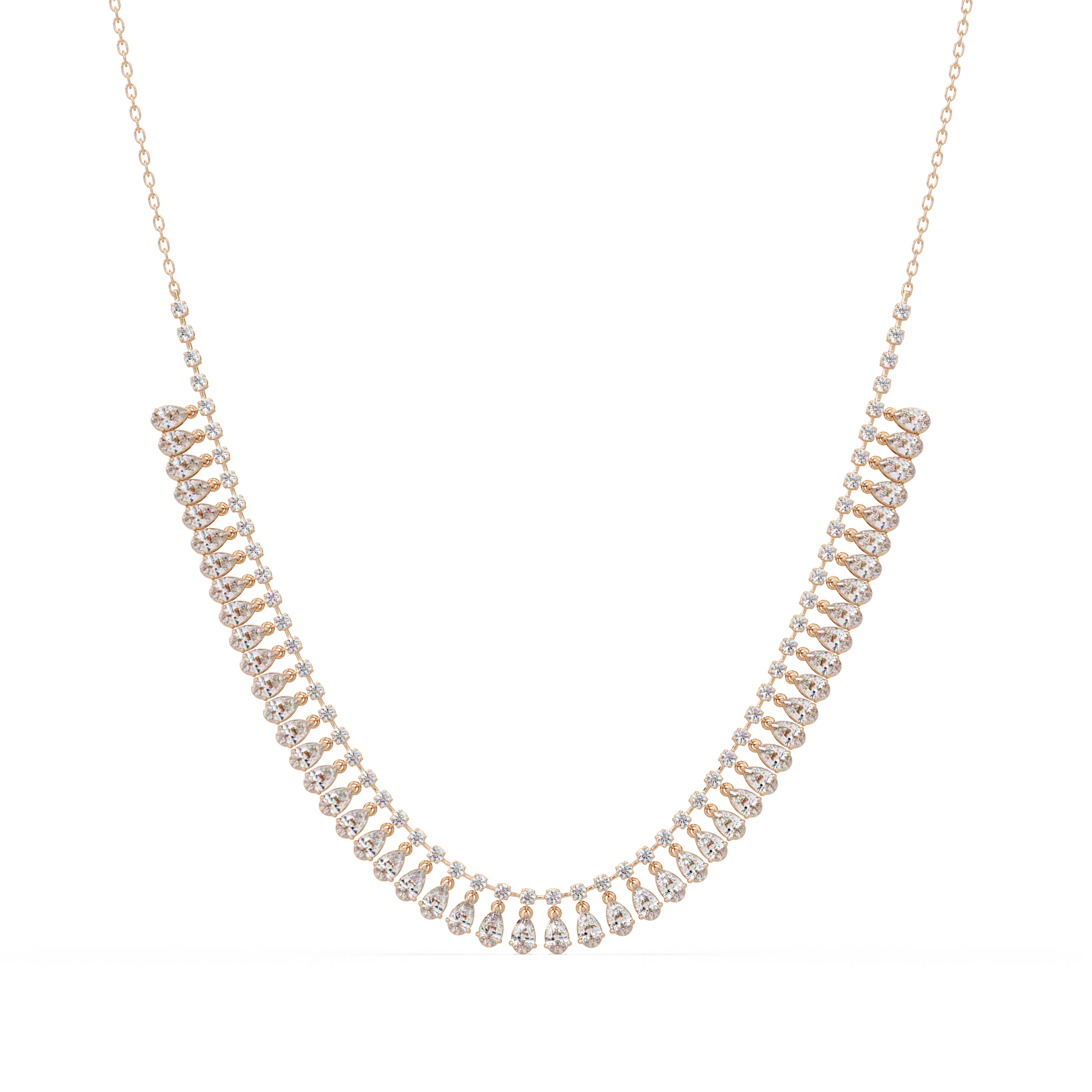 Pear and Round Diamond Necklace - Image 2