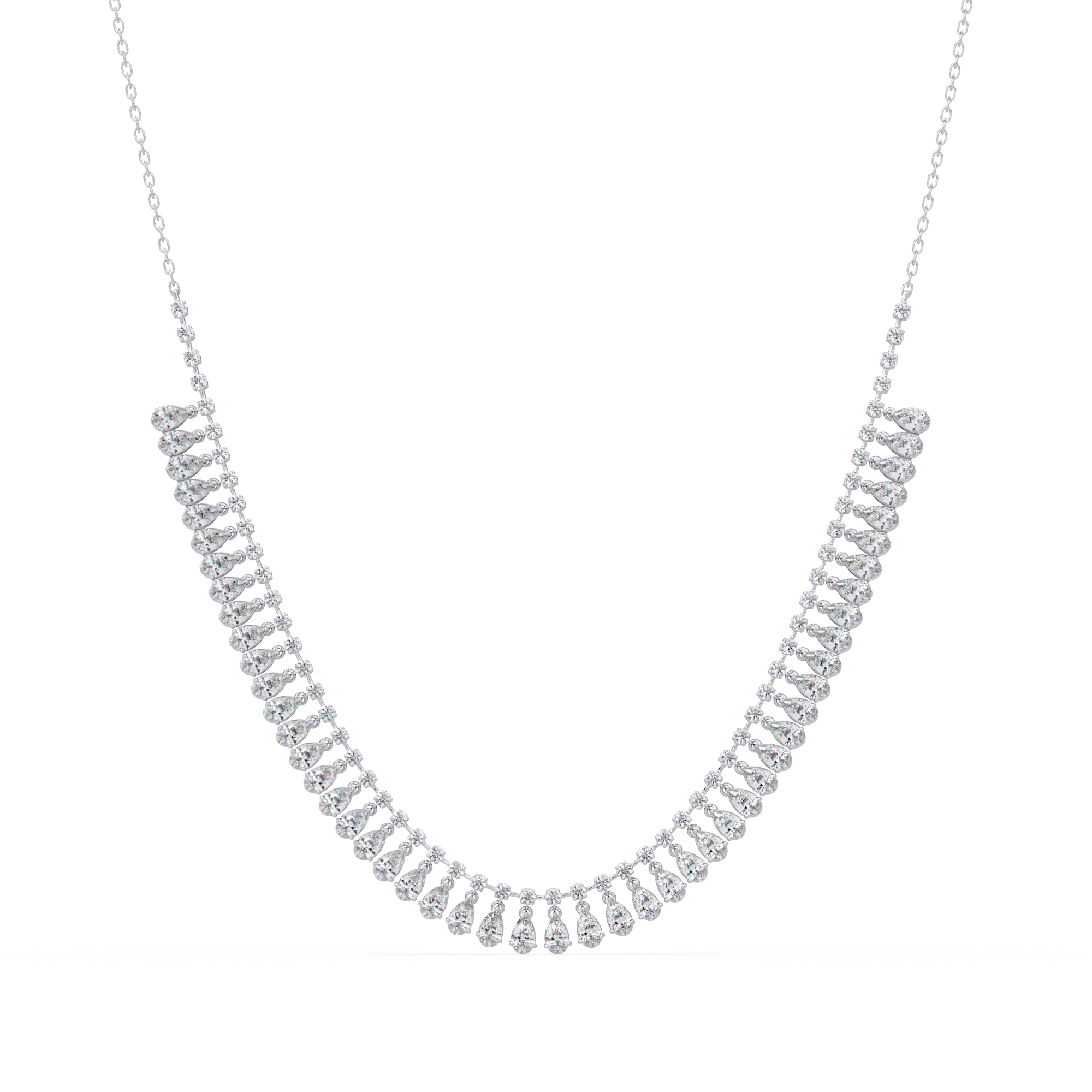 Pear and Round Diamond Necklace - Image 3