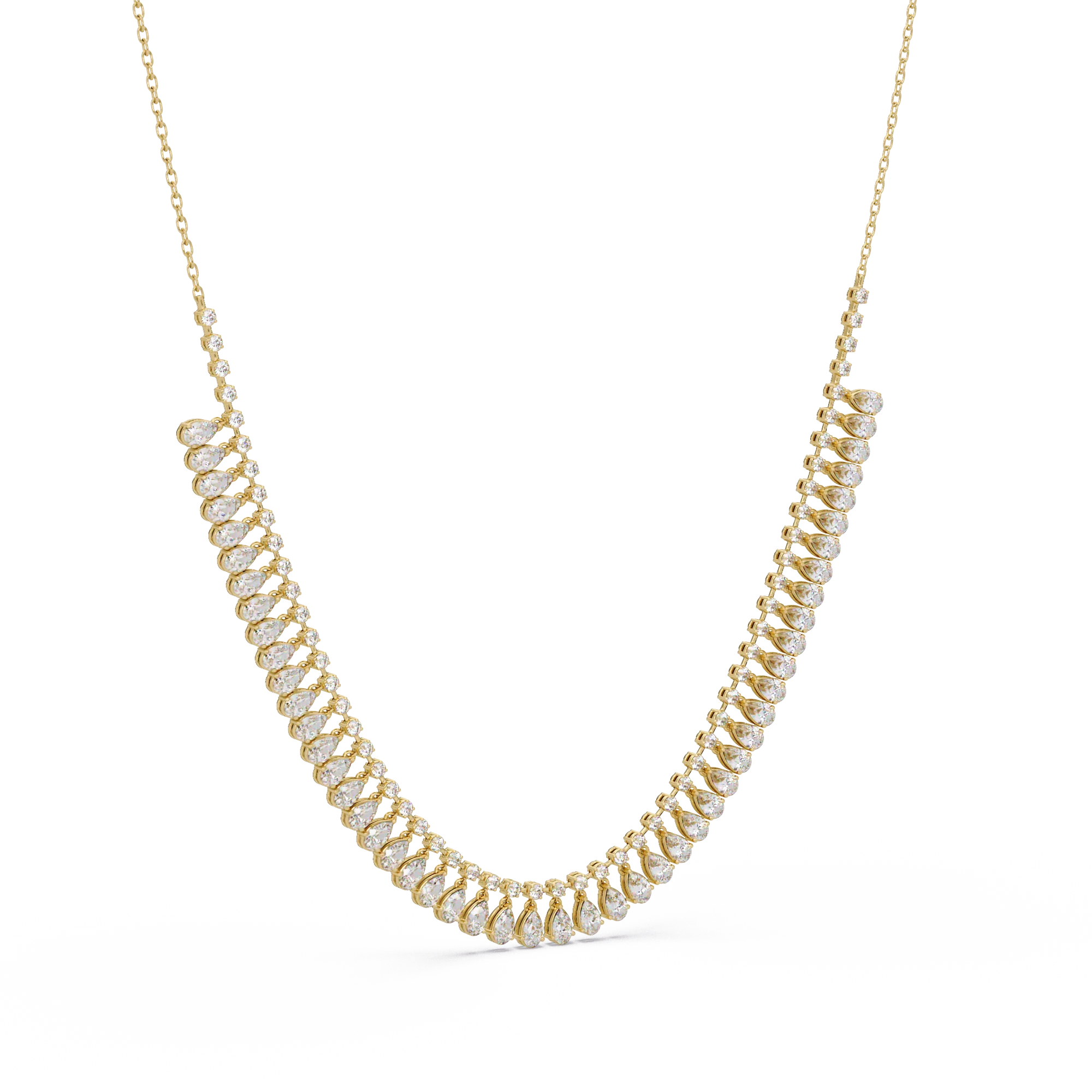 Pear and Round Diamond Necklace - Image 8