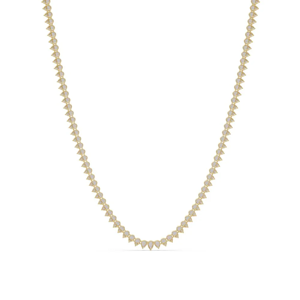 Pear Moissanite Diamond Tennis Necklace - Image 5