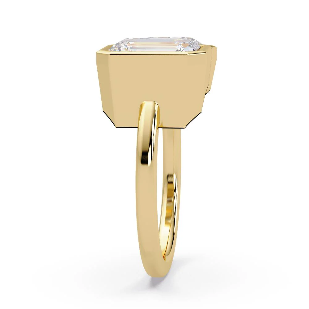 Pear & Emerald Bezel Toi Et Moi Engagement ring - Image 7