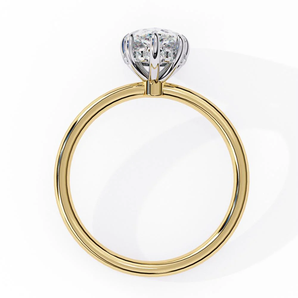 Pear Hidden Halo Engagement Ring - Image 6