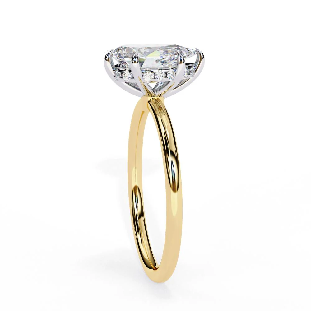 Pear Hidden Halo Engagement Ring - Image 7