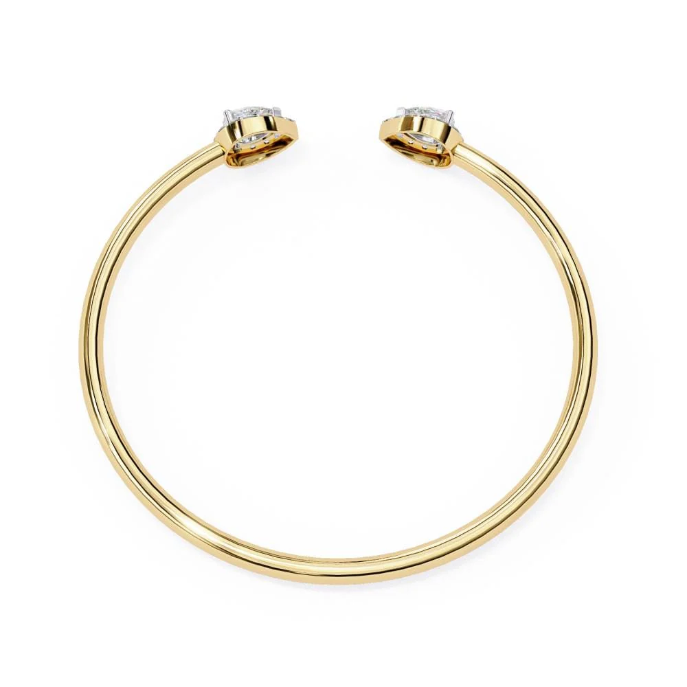Pear Open Bangle Moissanite Bracelet - Image 4