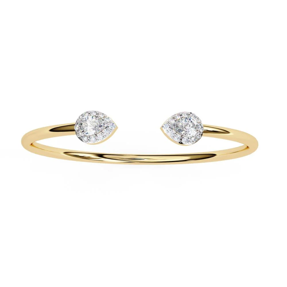 Pear Open Bangle Moissanite Bracelet - Image 6