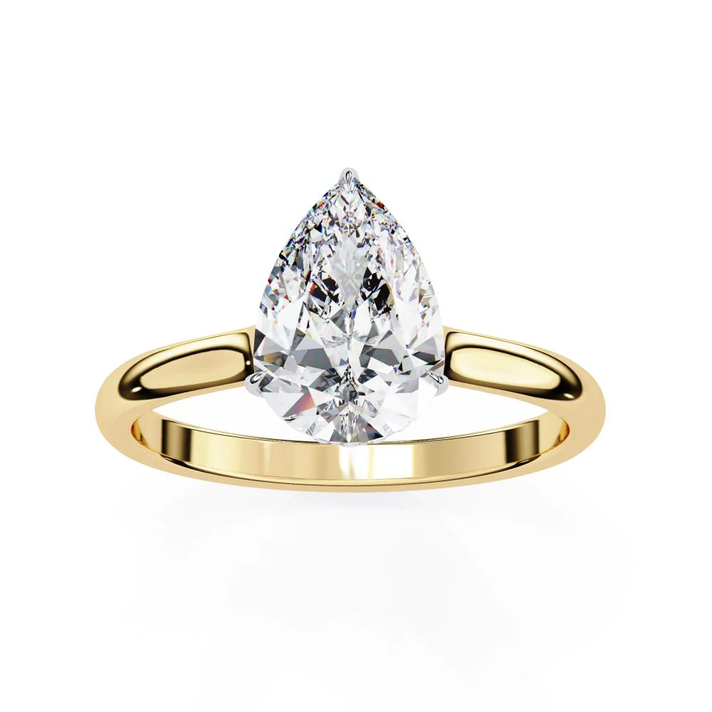 Pear Petite Pave Hidden Halo Engagement Ring - Image 5
