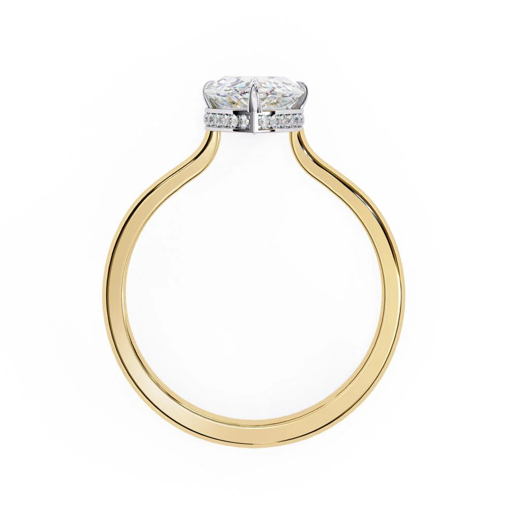 Pear Petite Pave Hidden Halo Engagement Ring - Image 6