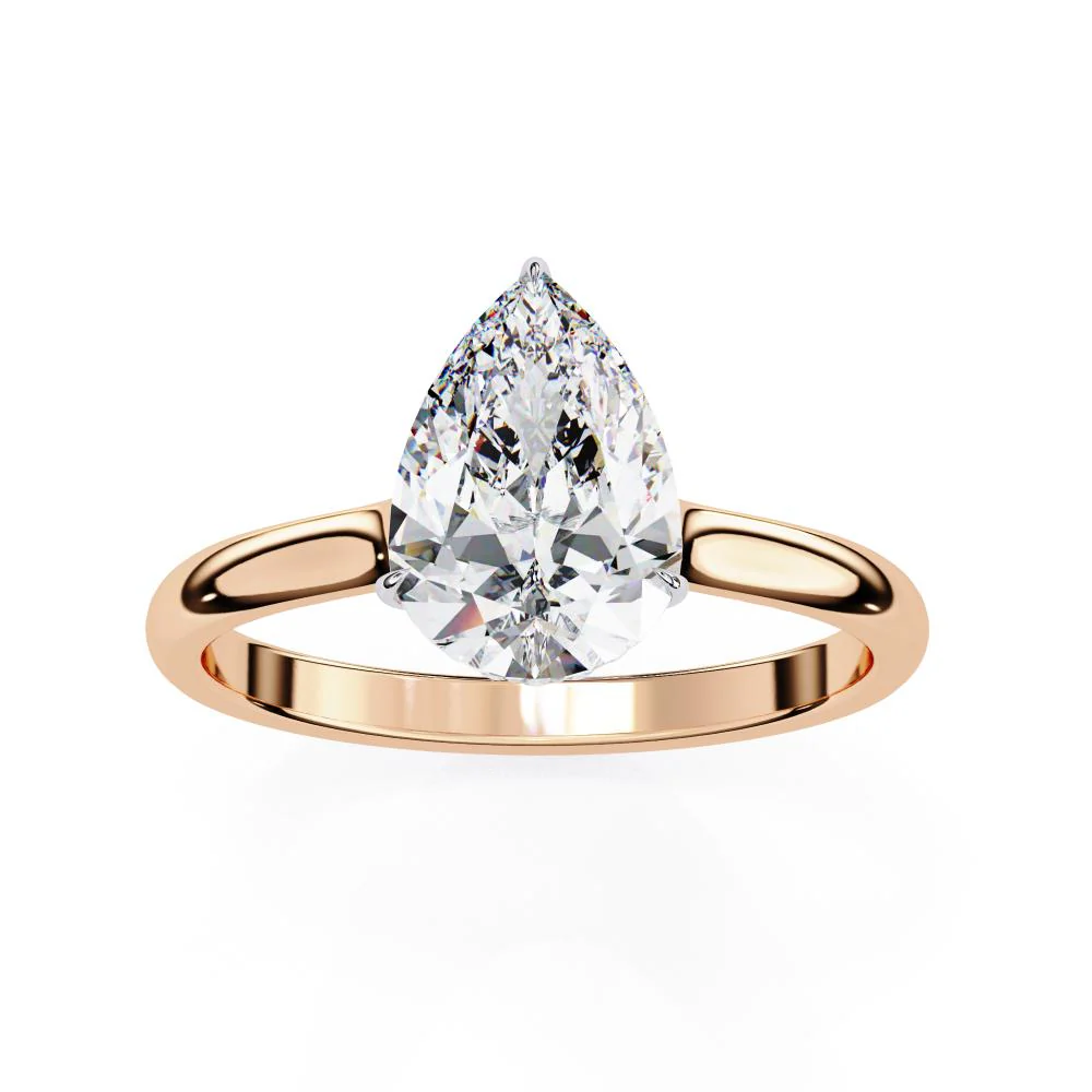 Pear Petite Pave Hidden Halo Engagement Ring - Image 7