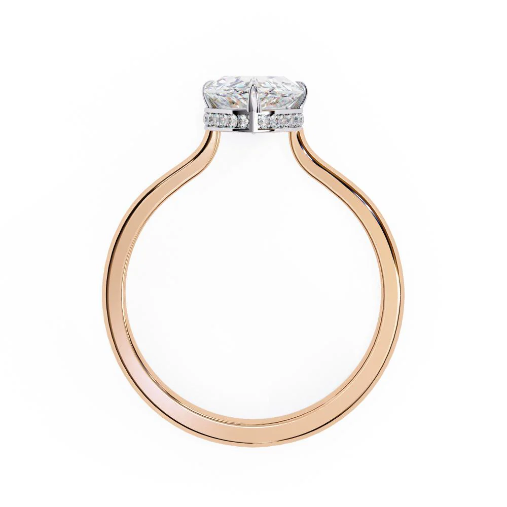 Pear Petite Pave Hidden Halo Engagement Ring - Image 8