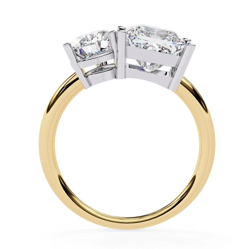 Pear & Princess Toi et Moi Engagement ring - Image 6