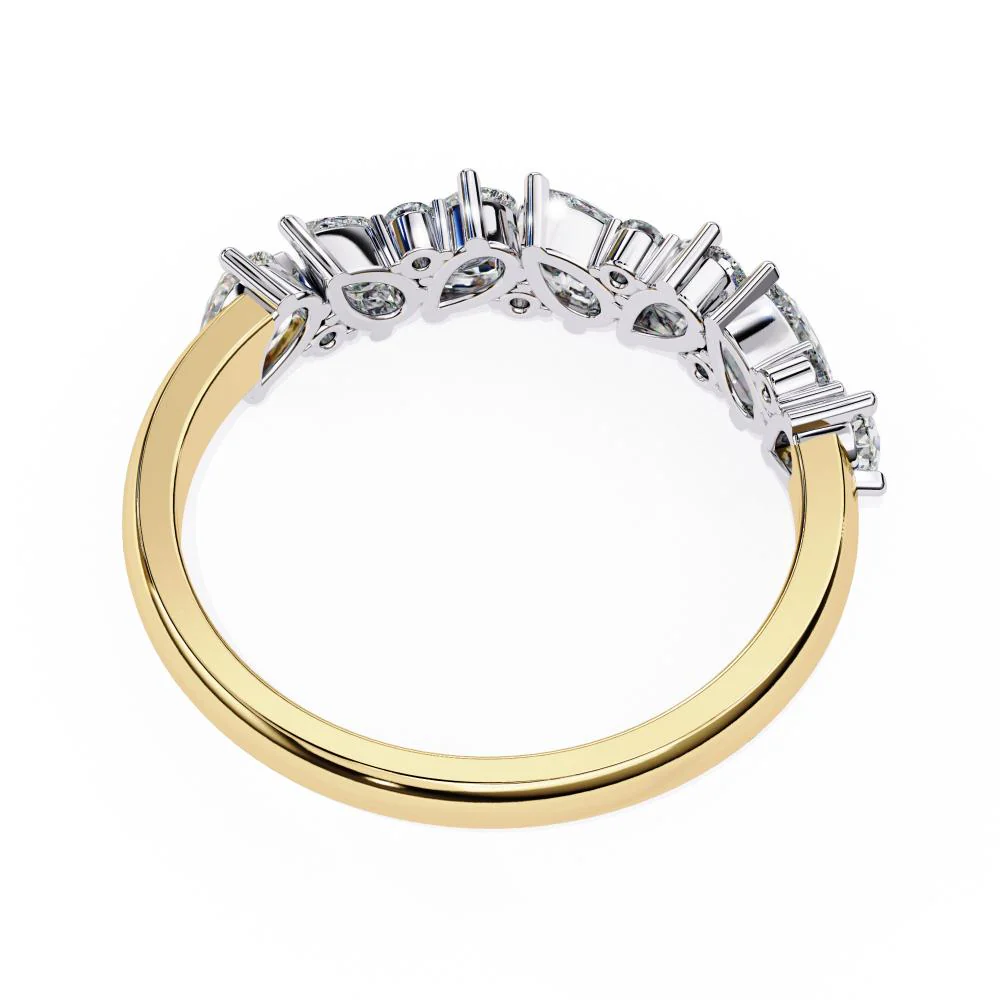 Pear & Round Half Eternity Wedding Band - Image 6
