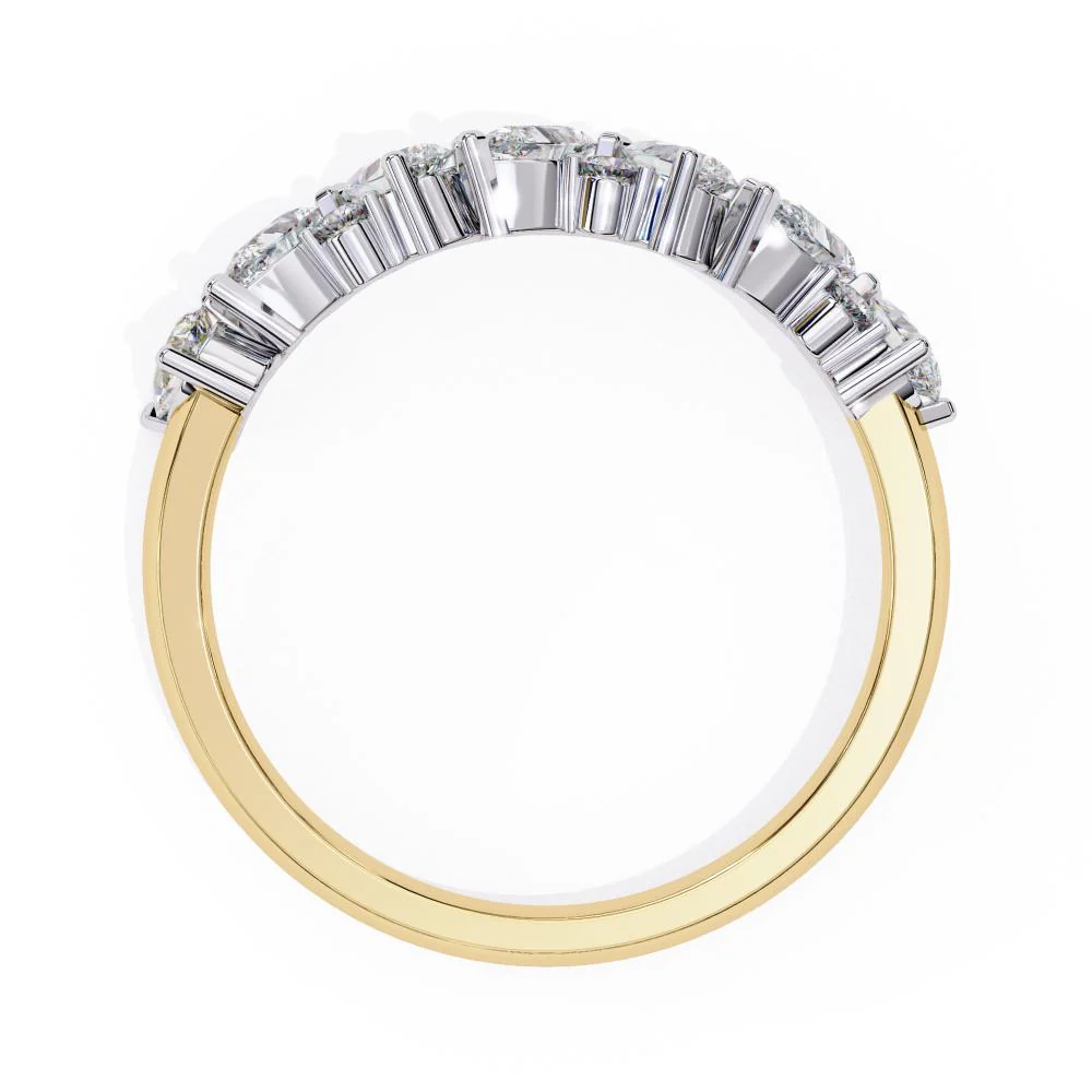 Pear & Round Half Eternity Wedding Band - Image 7
