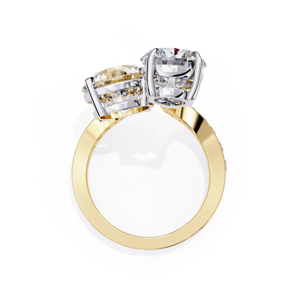 Pear & Round Toi Et Moi Vintage Engagement Ring - Image 7
