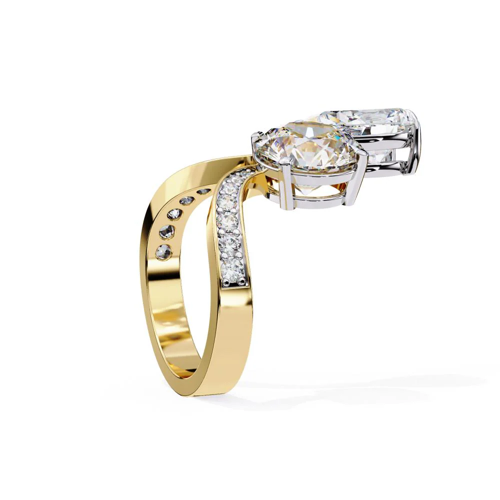 Pear & Round Toi Et Moi Vintage Engagement Ring - Image 8