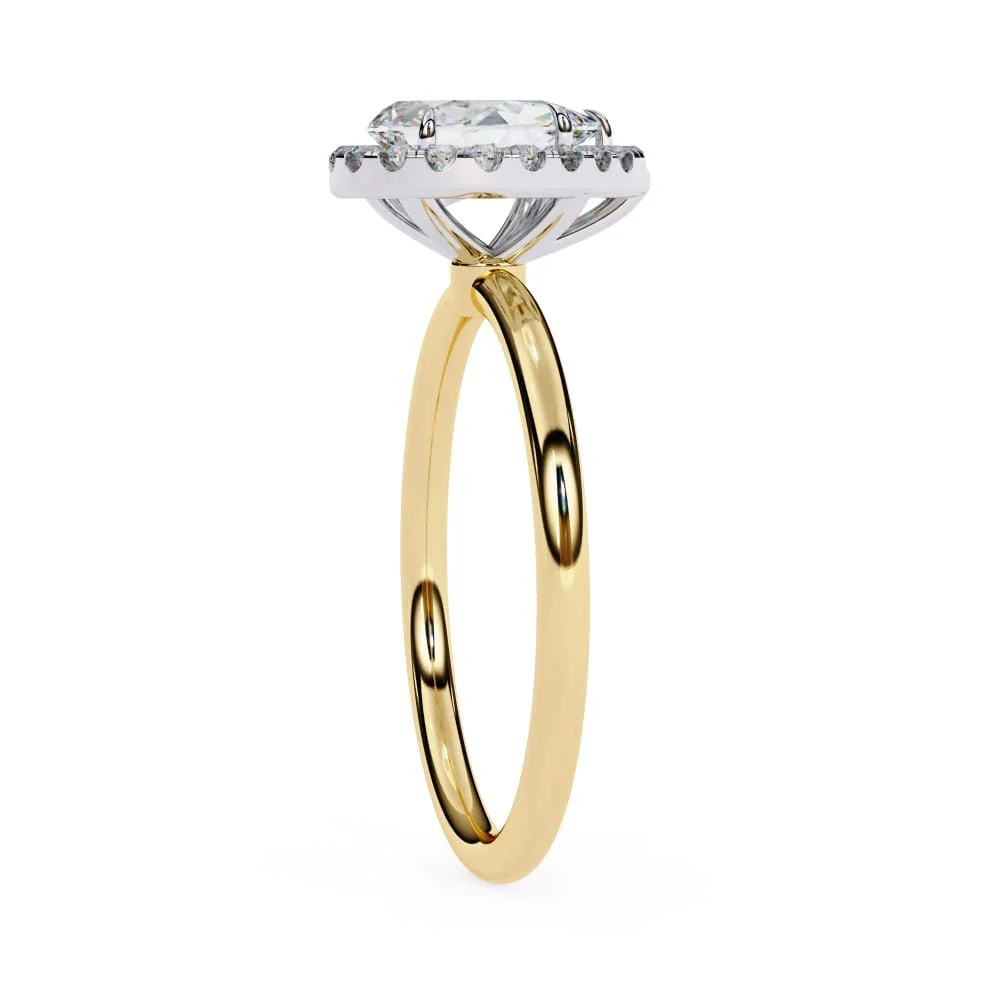 Pear Solitaire with Halo Engagement ring - Image 7