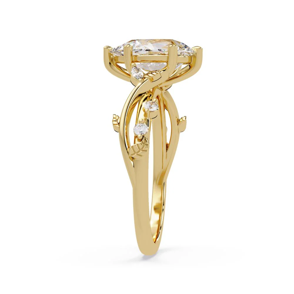 Pear shaped Nature inspired Engagement Ring - Image 5