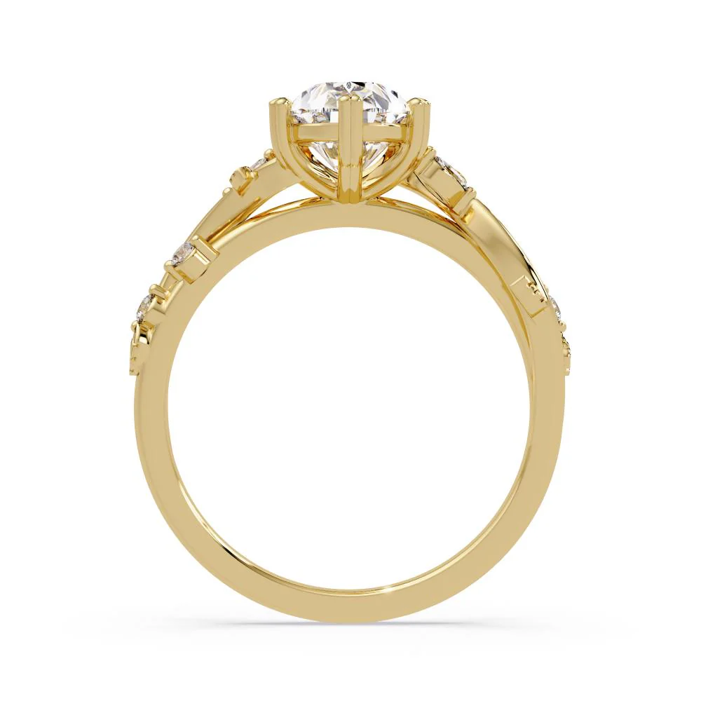 Pear shaped Nature inspired Engagement Ring - Image 6