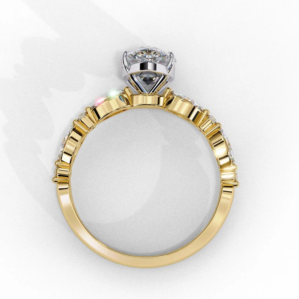 Pear Solitaire With Accent Engagement Ring - Image 6