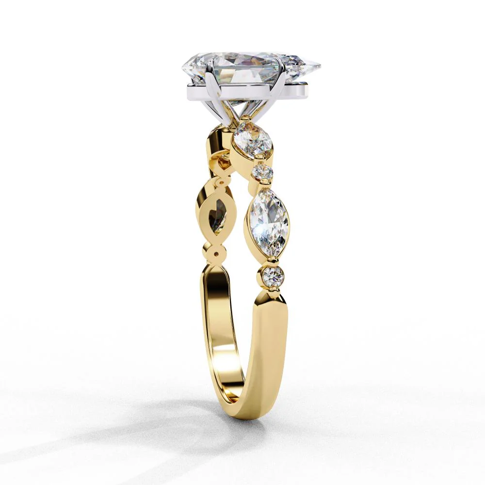 Pear Solitaire With Accent Engagement Ring - Image 7
