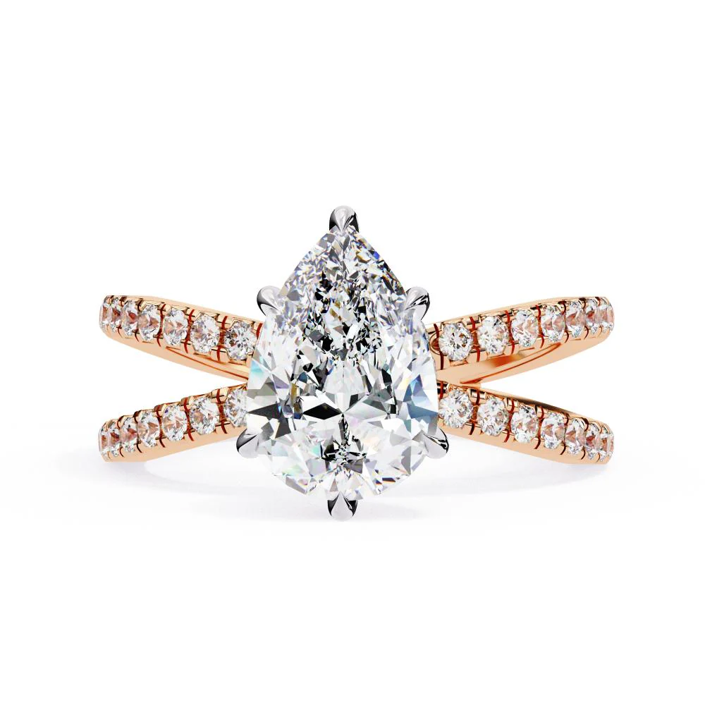 Pear Split Shank Engagement Ring - Image 2