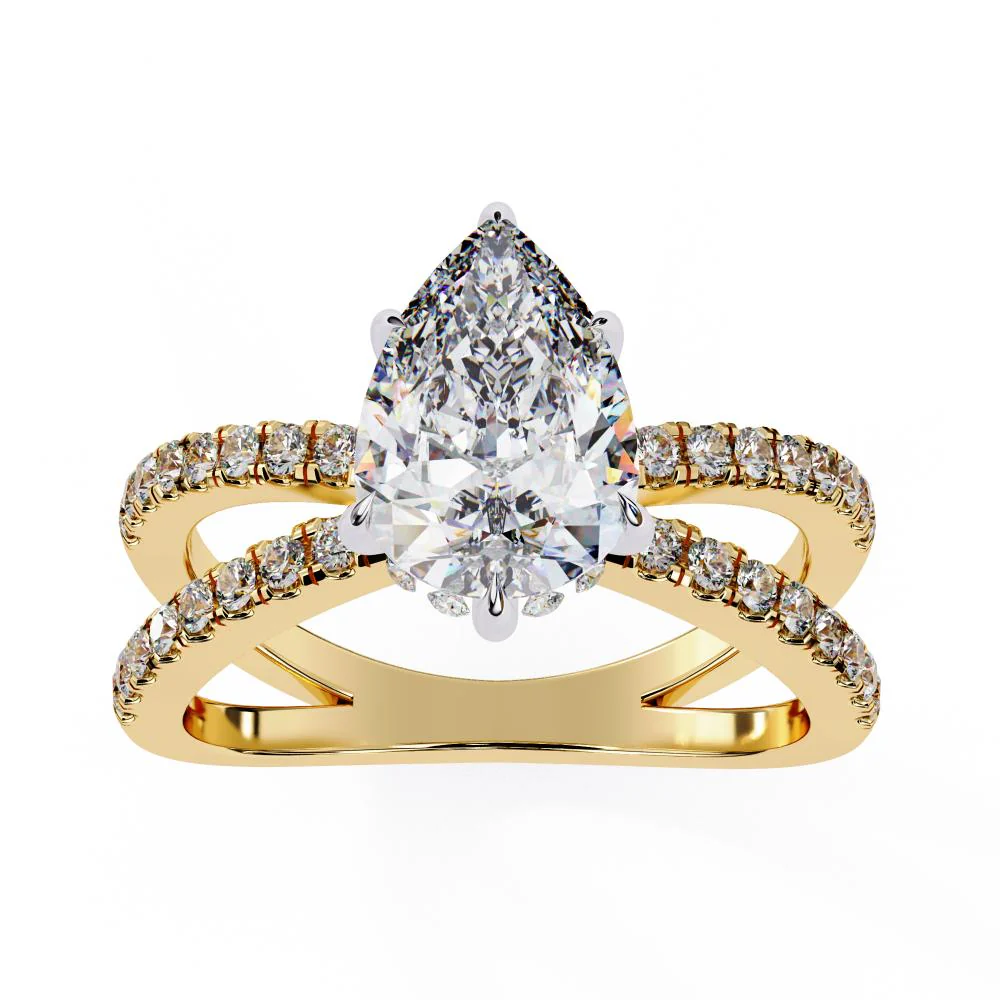 Pear Split Shank Engagement Ring - Image 5