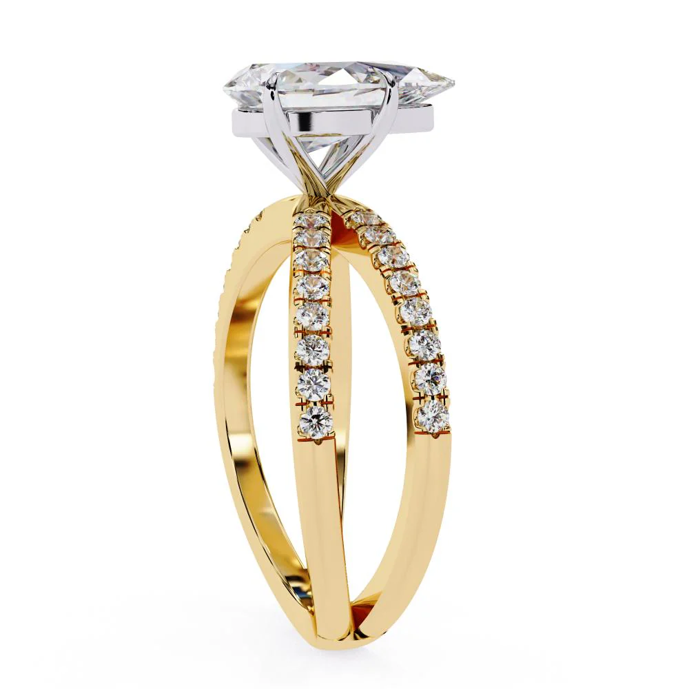 Pear Split Shank Engagement Ring - Image 7