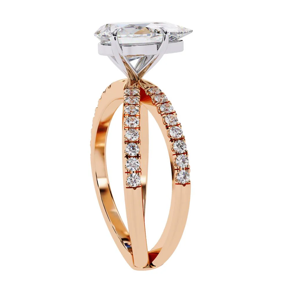 Pear Split Shank Engagement Ring - Image 8