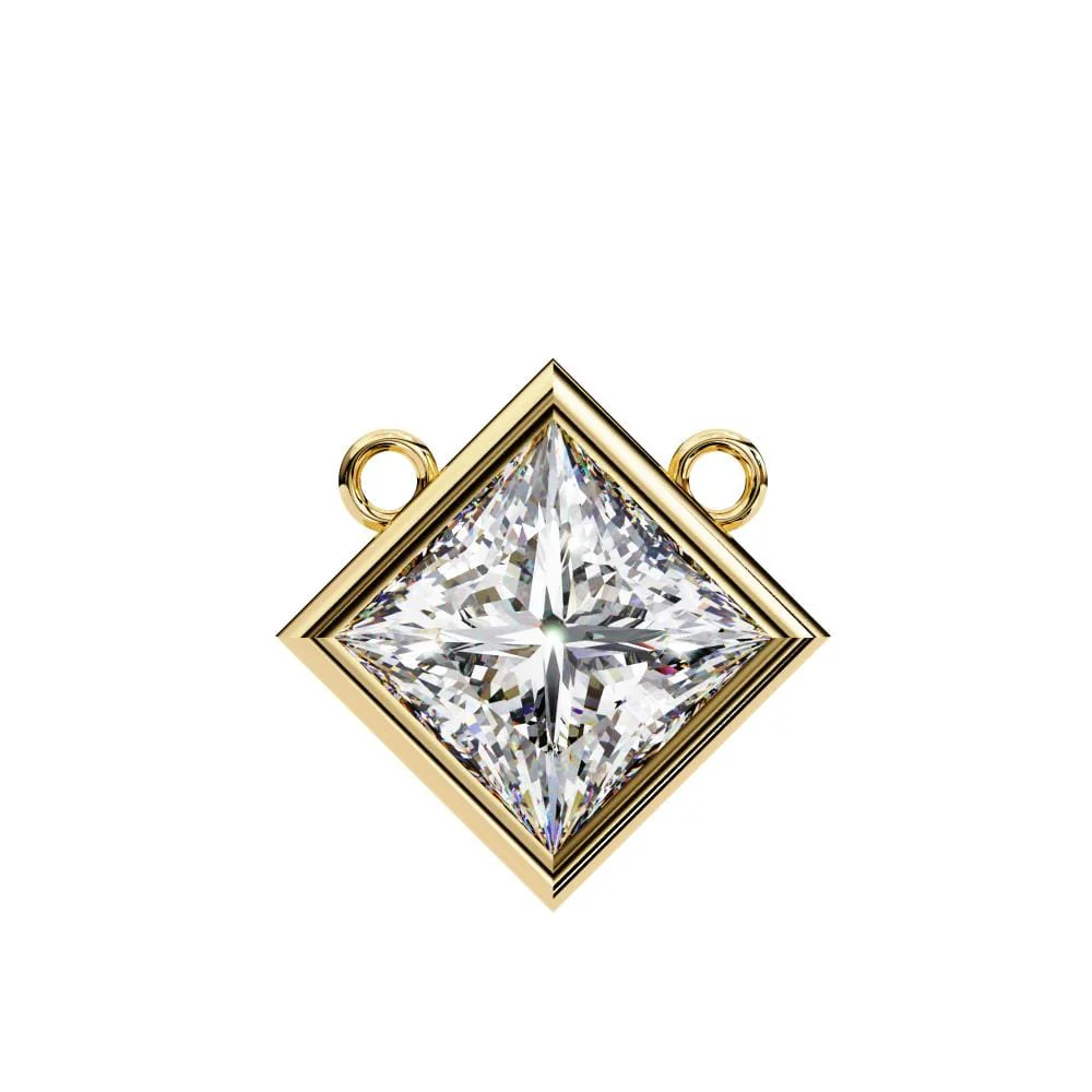 Princess Bezel Set Pendant with Chain - Image 5