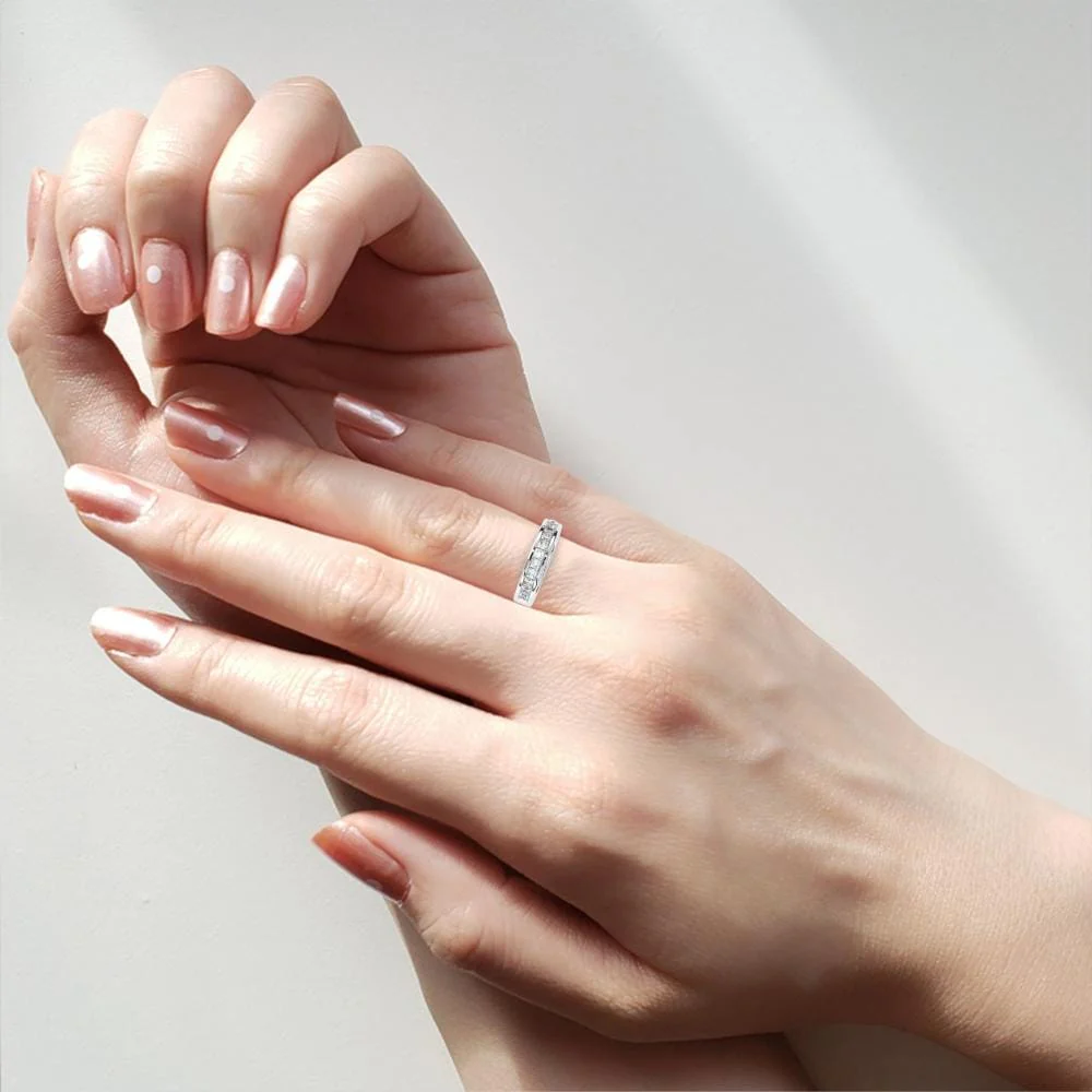 Princess Channel Set Wedding Band - Image 4