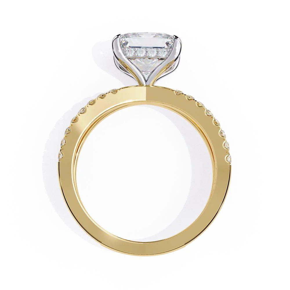 Princess Hidden Halo with Split Shank Engagement Ring - Image 6