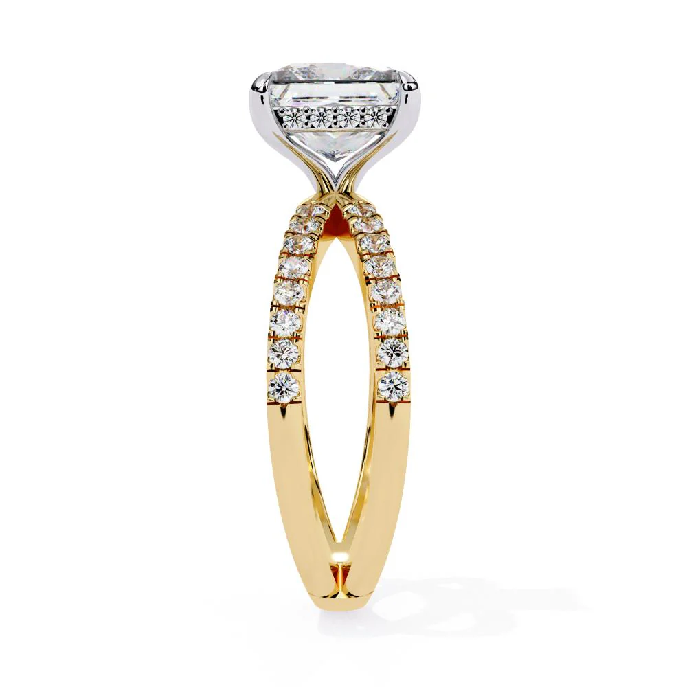 Princess Hidden Halo with Split Shank Engagement Ring - Image 7