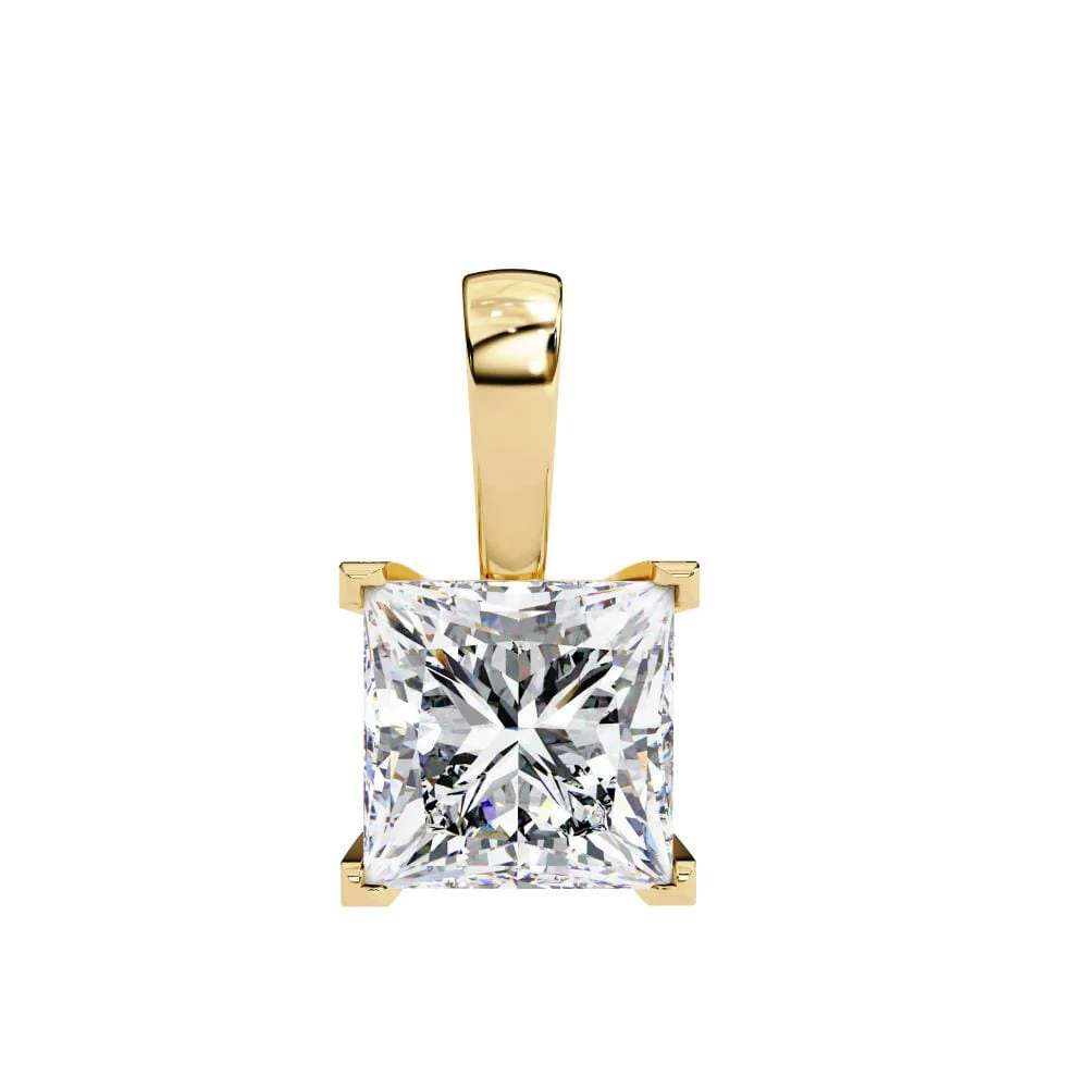 Princess solitaire embody prong pendant with chain - Image 5