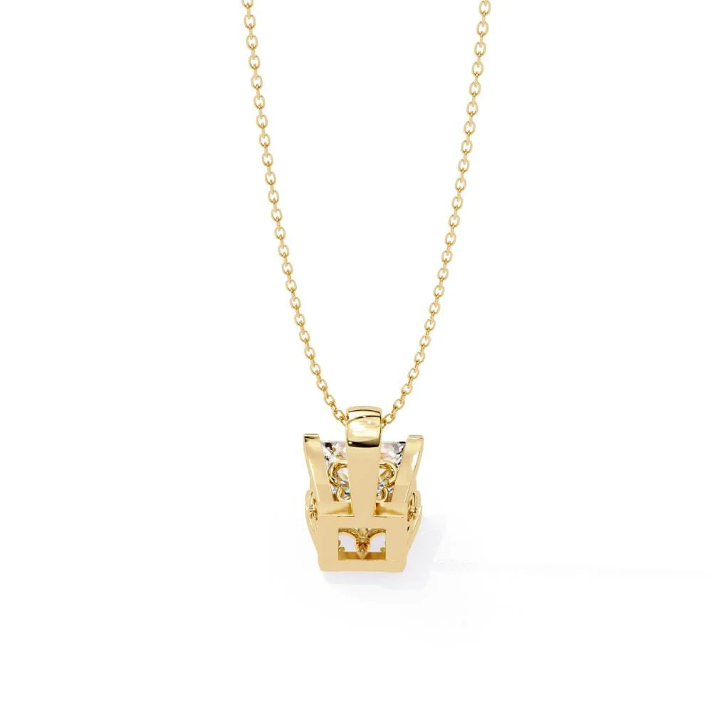 Princess solitaire embody prong pendant with chain - Image 7