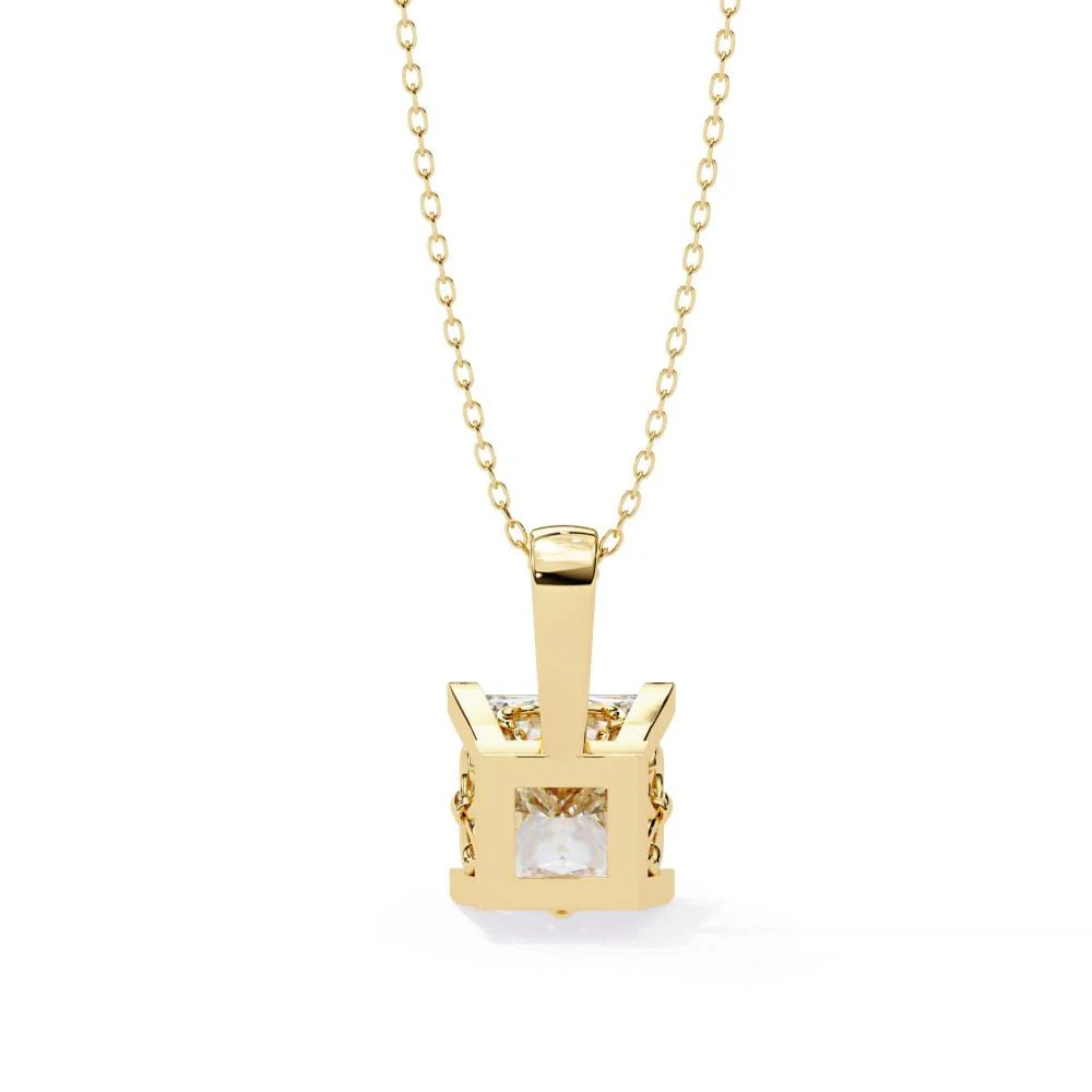 Princess solitaire embody prong pendant with chain - Image 8