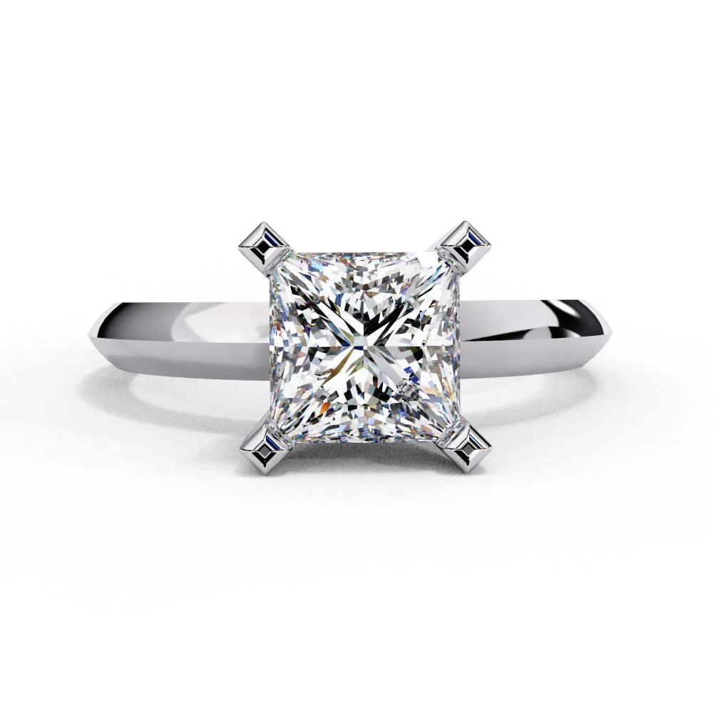 Princess Solitaire Engagement Ring - Image 3