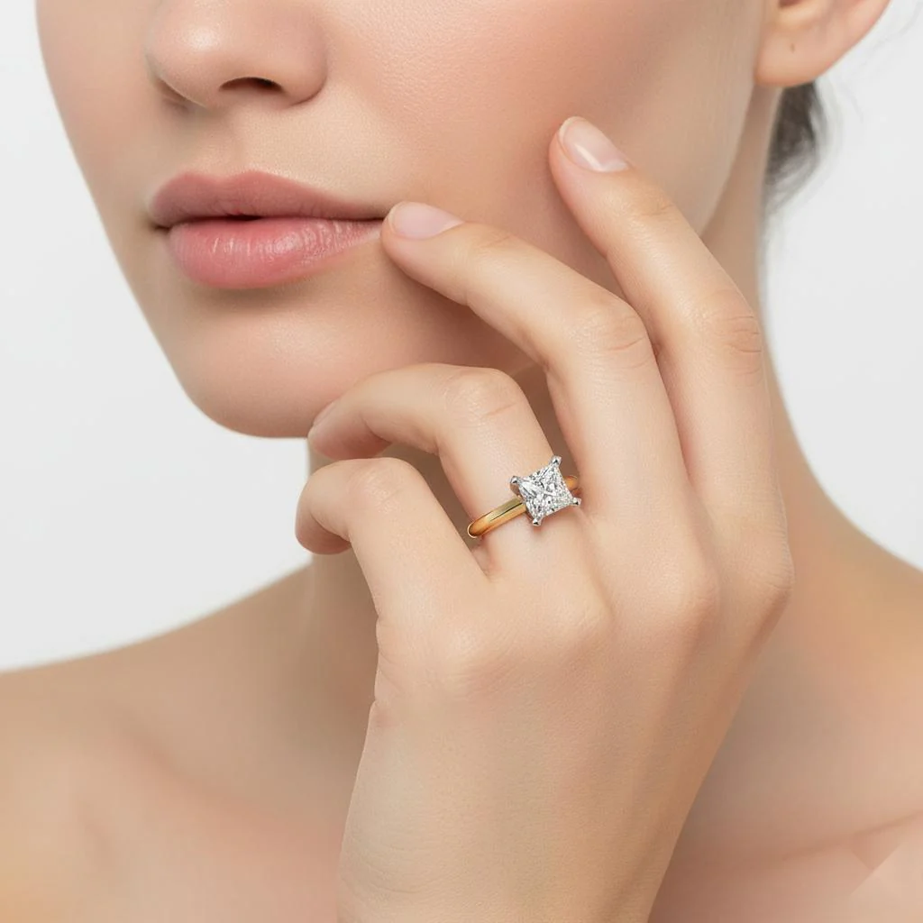Princess Solitaire Engagement Ring - Image 4