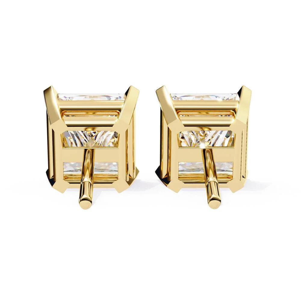 Princess Solitaire Stud Earrings - Image 7
